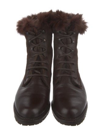 Searle Suede Fur Trim Combat Boots