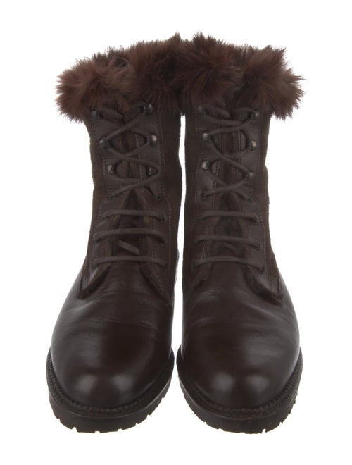 Searle Suede Fur Trim Combat Boots