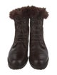 Searle Suede Fur Trim Combat Boots