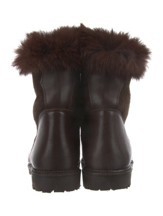 Searle Suede Fur Trim Combat Boots