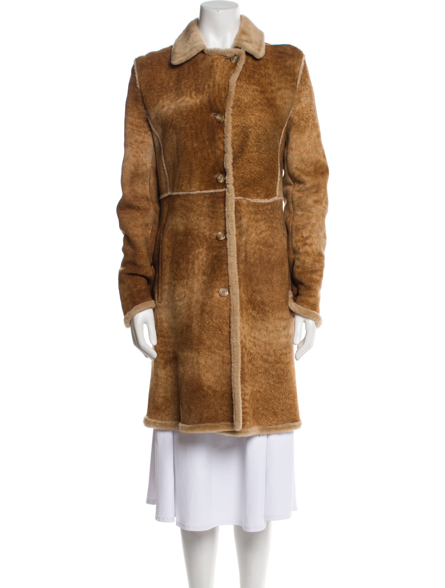 MAXFIELD PARRISH Shearling Fur Coat - Brown Coats, Clothing