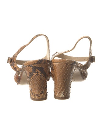 Searle Snakeskin Animal Print Slingback Sandals