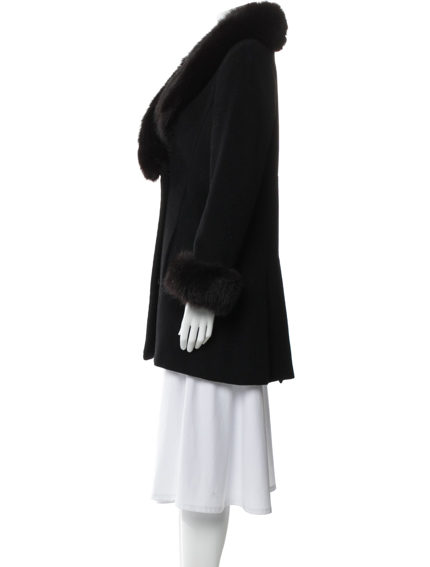 Searle Virgin Wool Faux Fur Coat