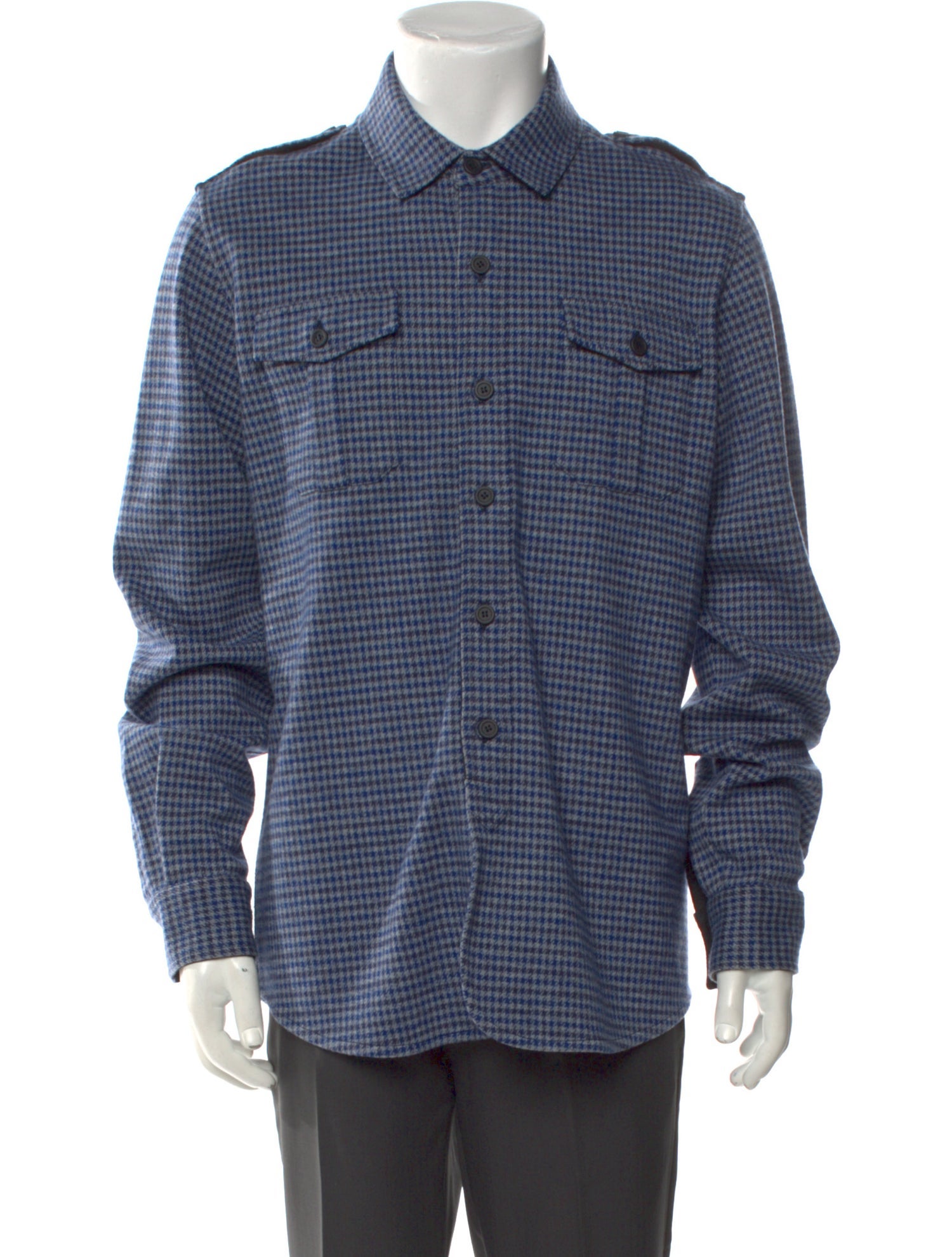 Sease Virgin Wool Plaid Print Shirt