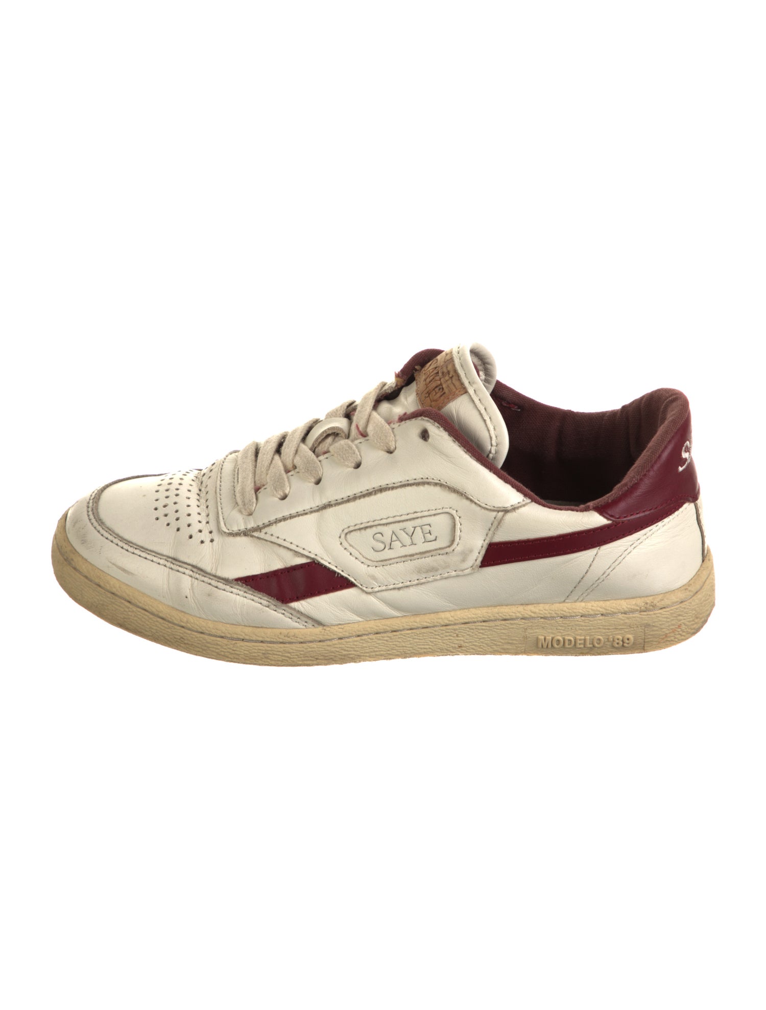 Saye Leather Colorblock Pattern Sneakers