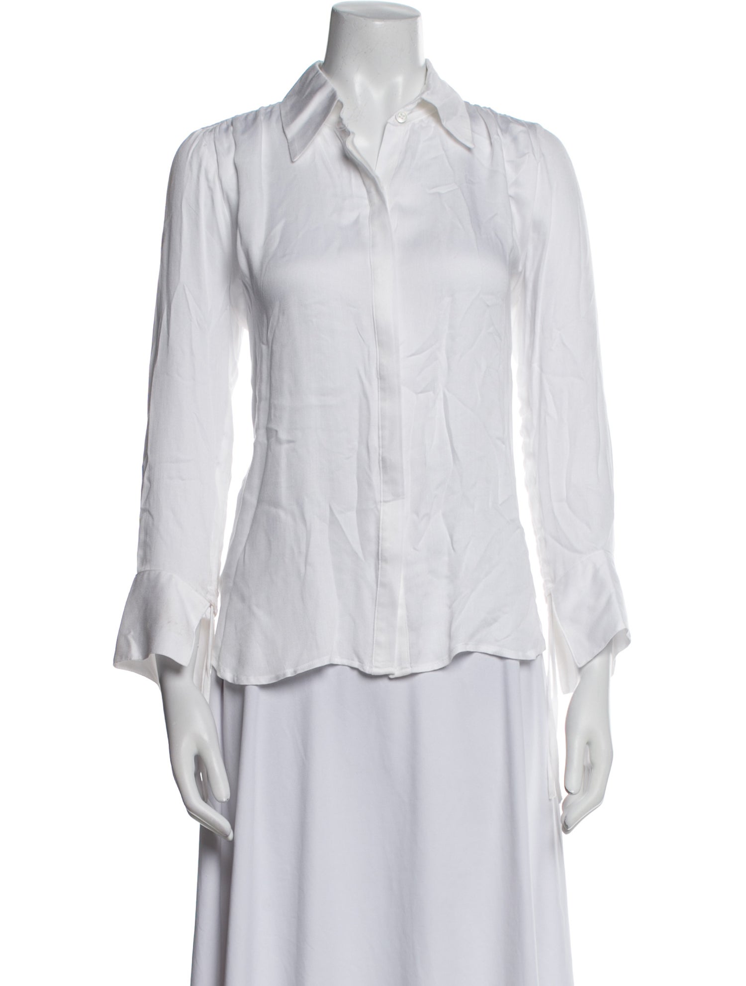 Secular Three-Quarter Sleeve Button-Up Top