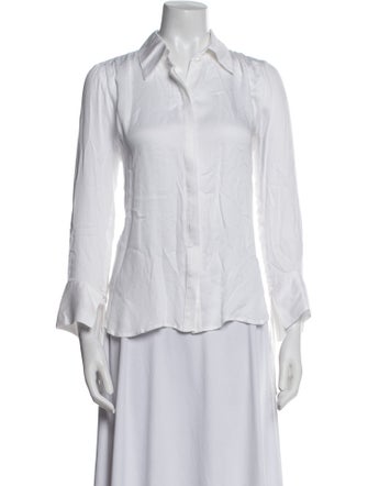 Secular Three-Quarter Sleeve Button-Up Top