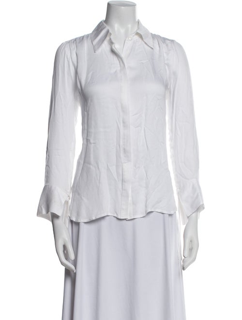 Secular Three-Quarter Sleeve Button-Up Top