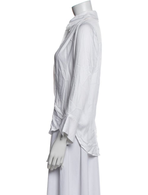 Secular Three-Quarter Sleeve Button-Up Top