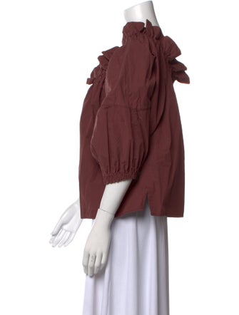 Secular V-Neck Three-Quarter Sleeve Blouse