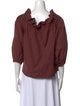 Secular V-Neck Three-Quarter Sleeve Blouse