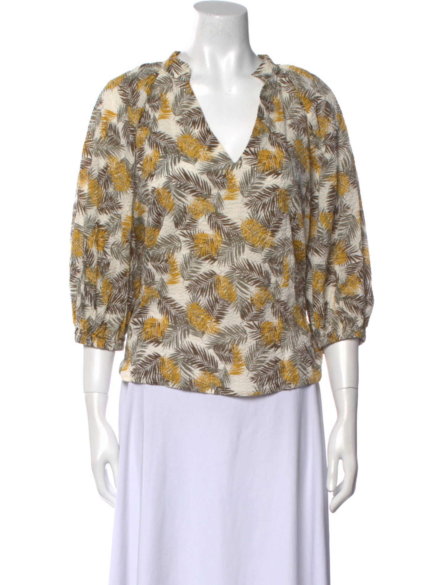 Secular Printed V-Neck Blouse
