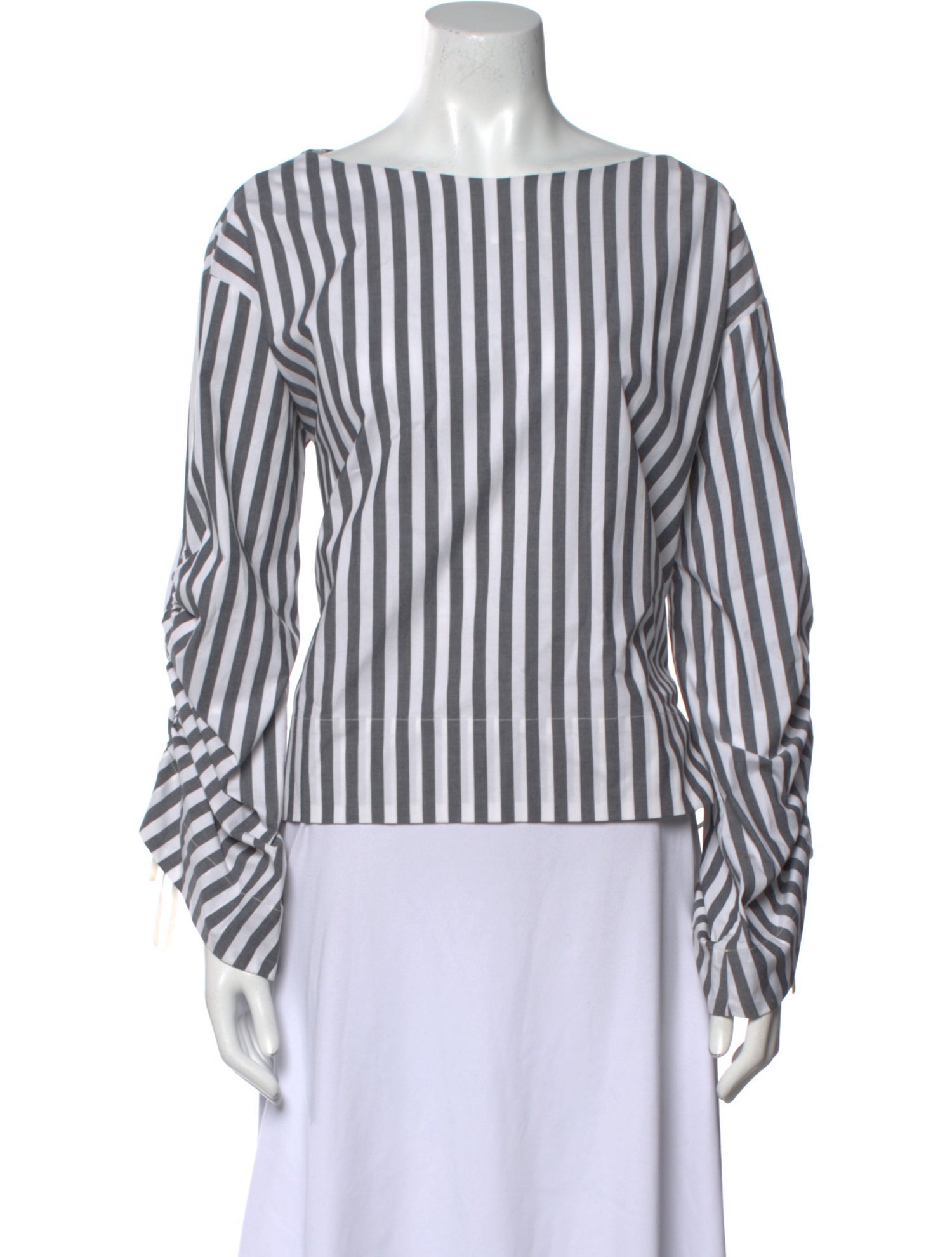 Secular Striped Bateau Neckline Top