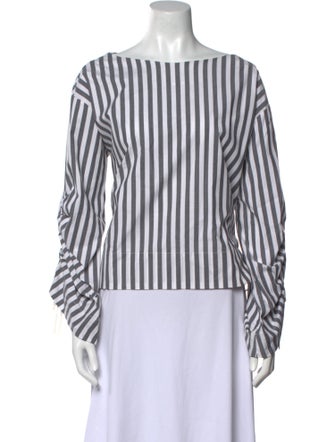 Secular Striped Bateau Neckline Top