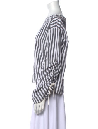 Secular Striped Bateau Neckline Top
