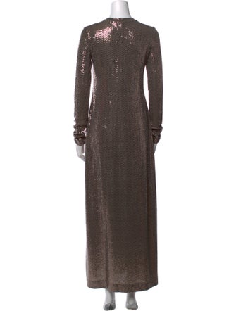 Secular Crew Neck Long Dress