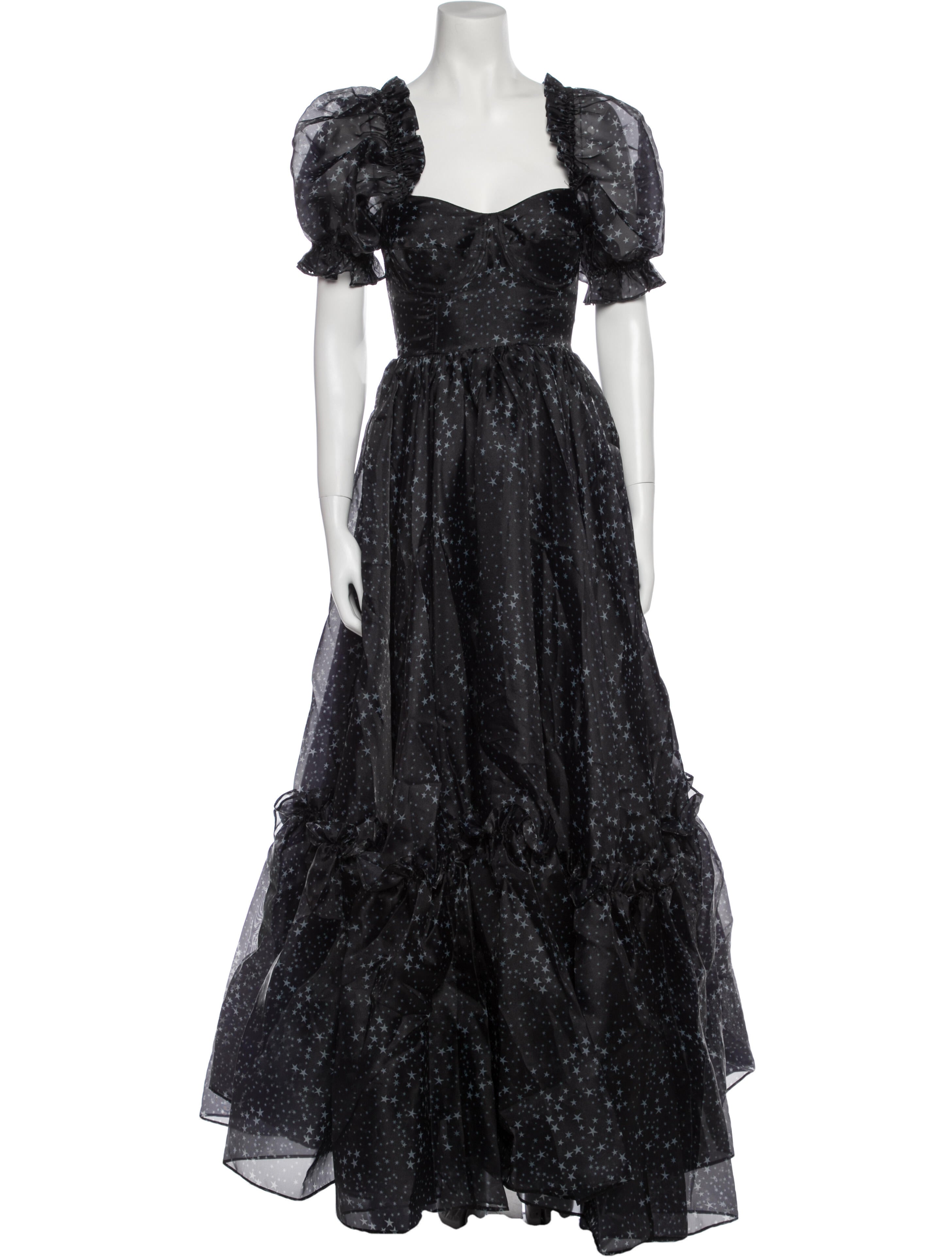 Selkie Printed Long Dress Black Dresses, Clothing WSEEI20549 The