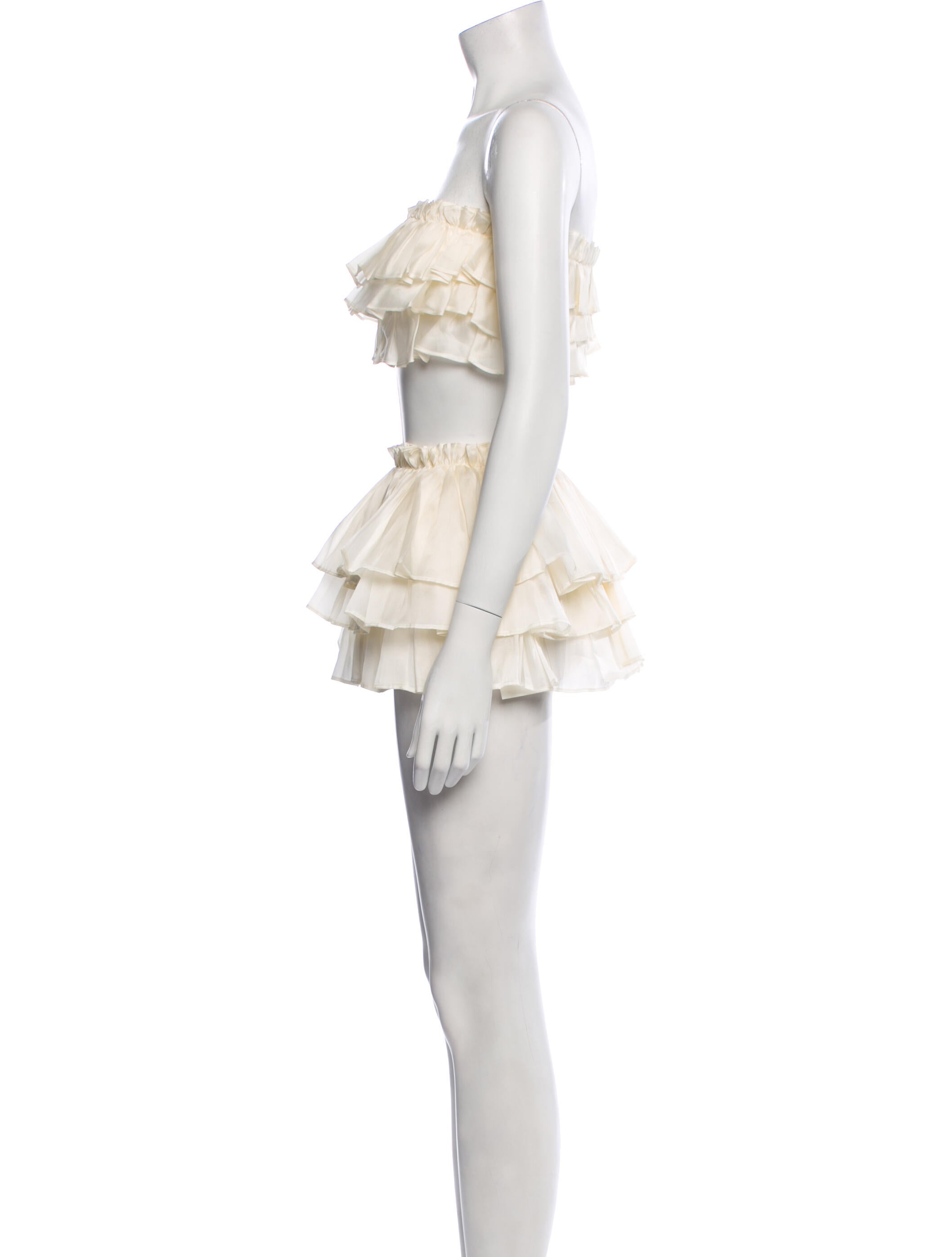 Selkie Silk Ruffle Embellishment Skirt Set