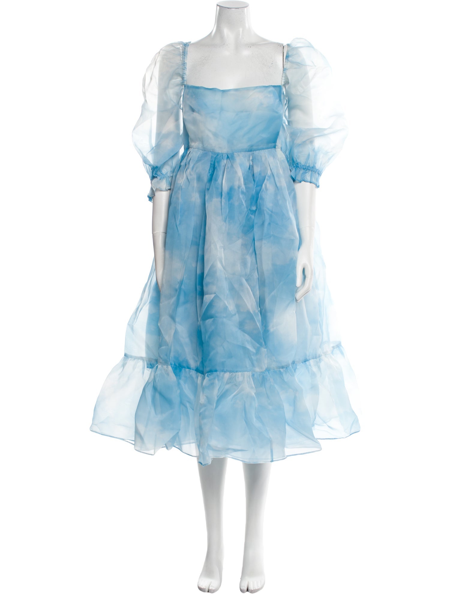 Selkie Square Neckline Midi Length Dress