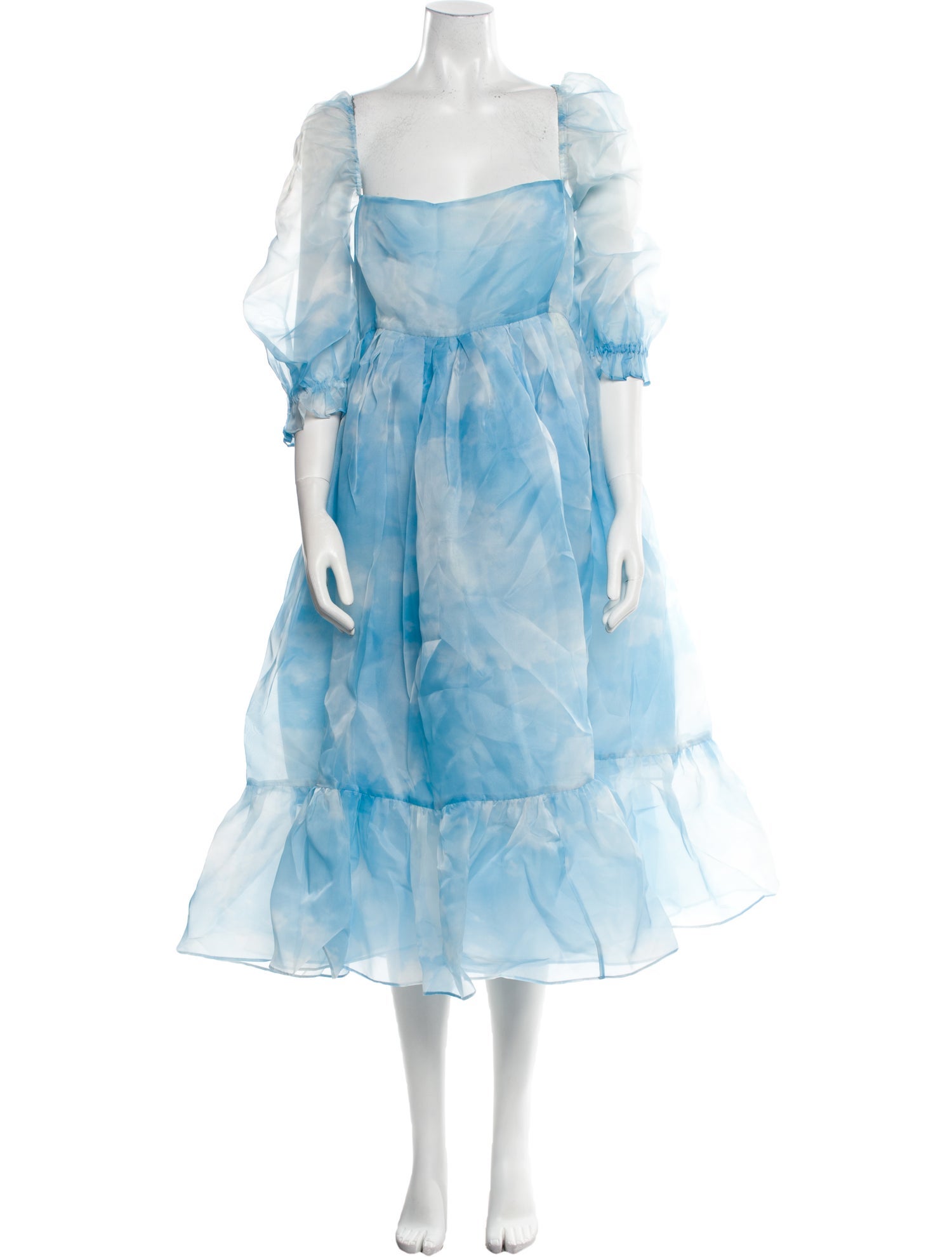 Selkie Square Neckline Midi Length Dress