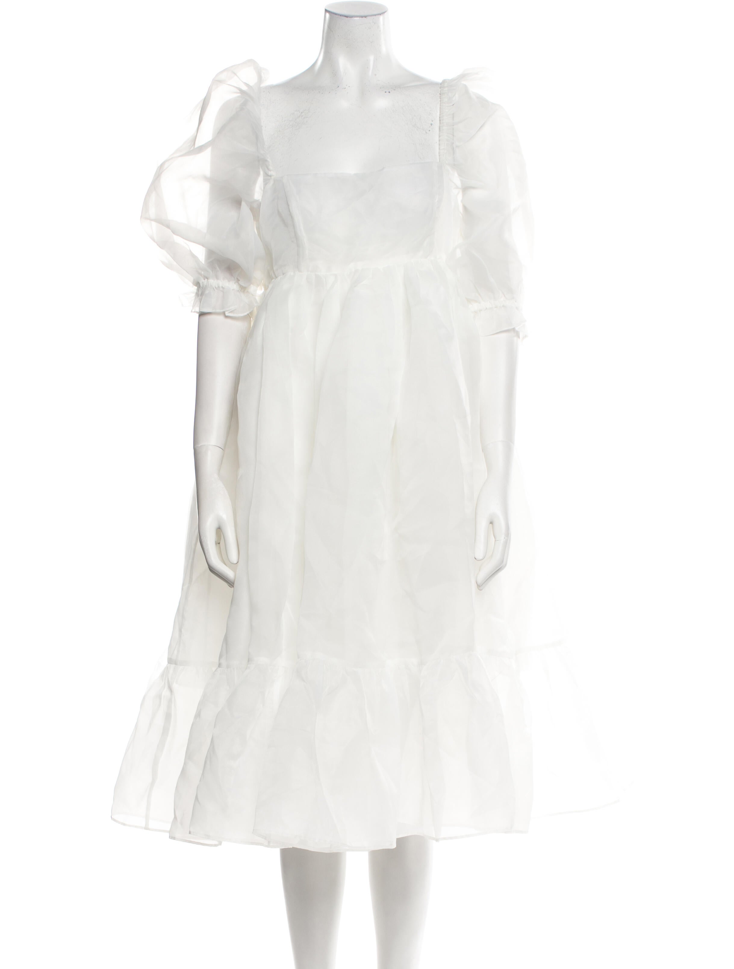 Selkie Square Neckline Midi Length Dress