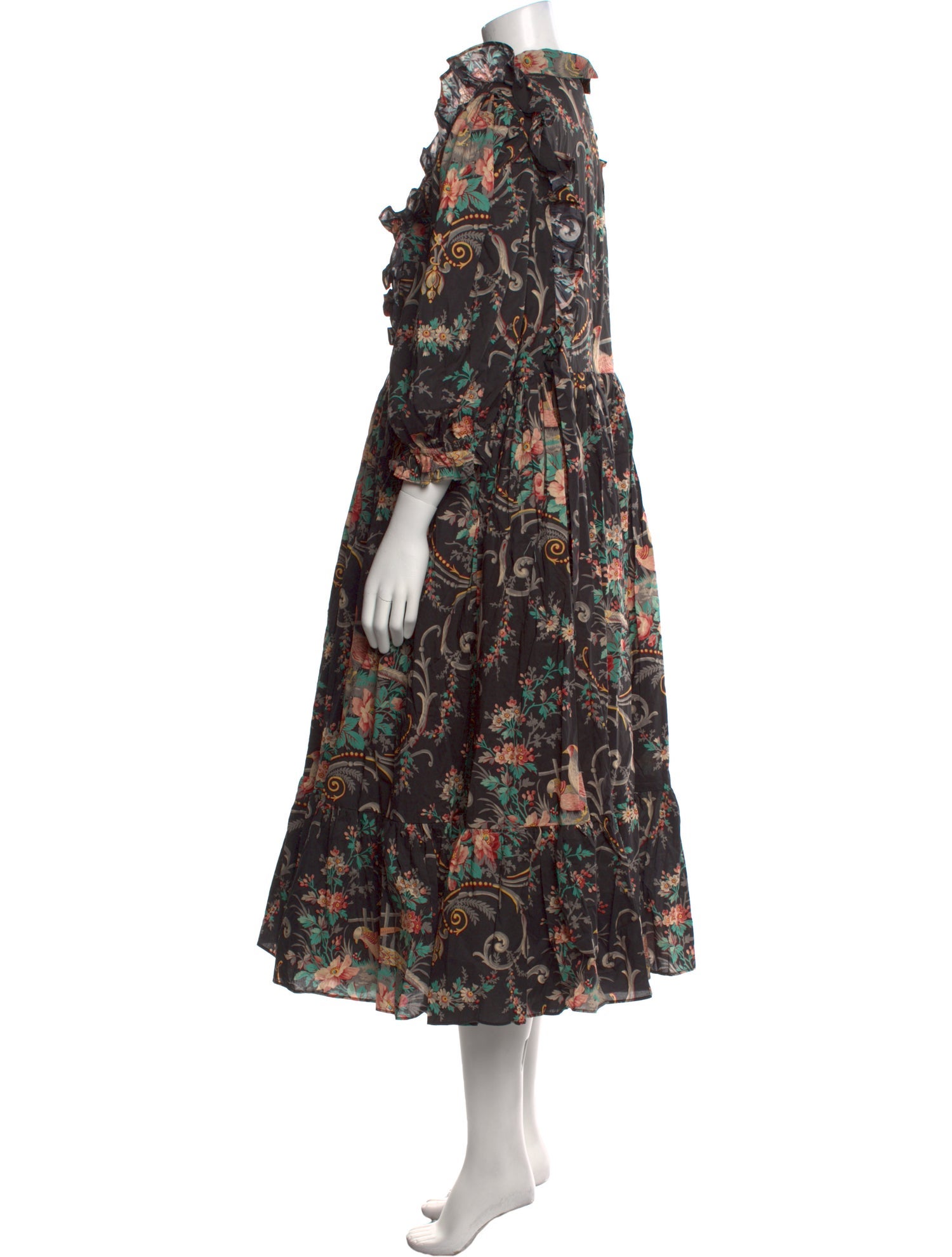 Selkie Floral Print Midi Length Dress