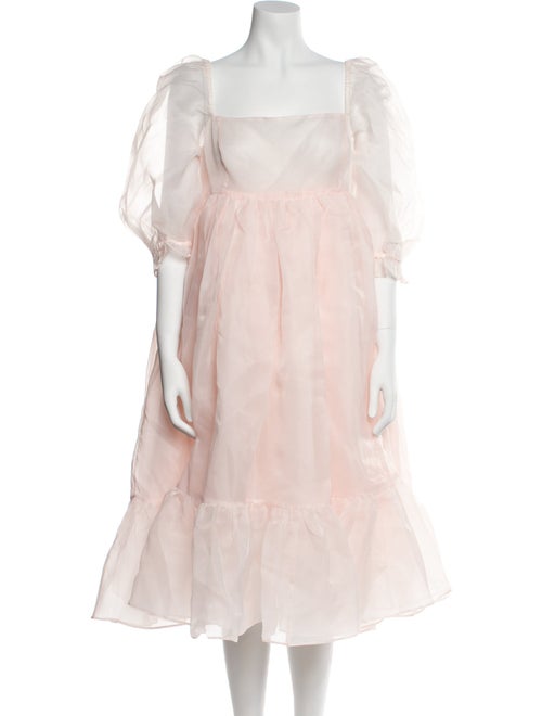 Selkie Square Neckline Midi Length Dress