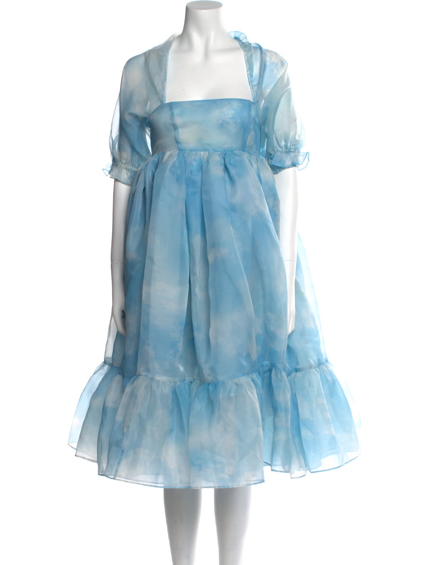 Selkie Square Neckline Midi Length Dress