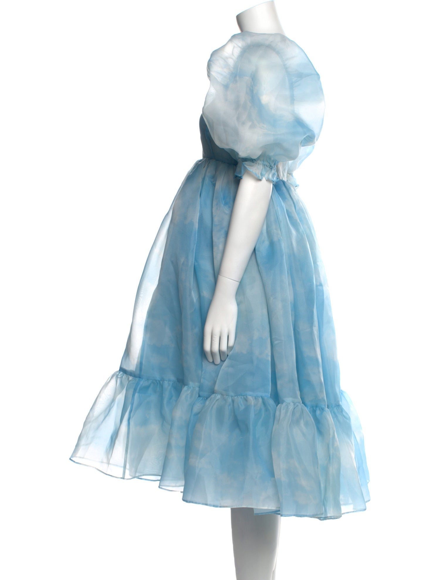 Selkie Square Neckline Midi Length Dress