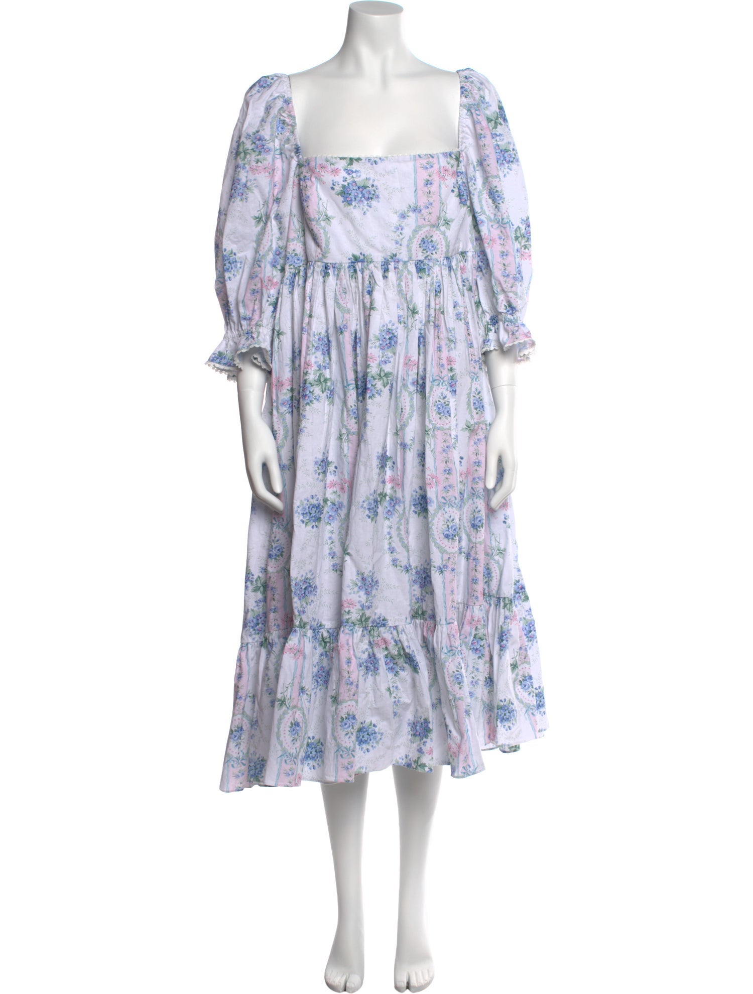 Selkie Floral Print Midi Length Dress