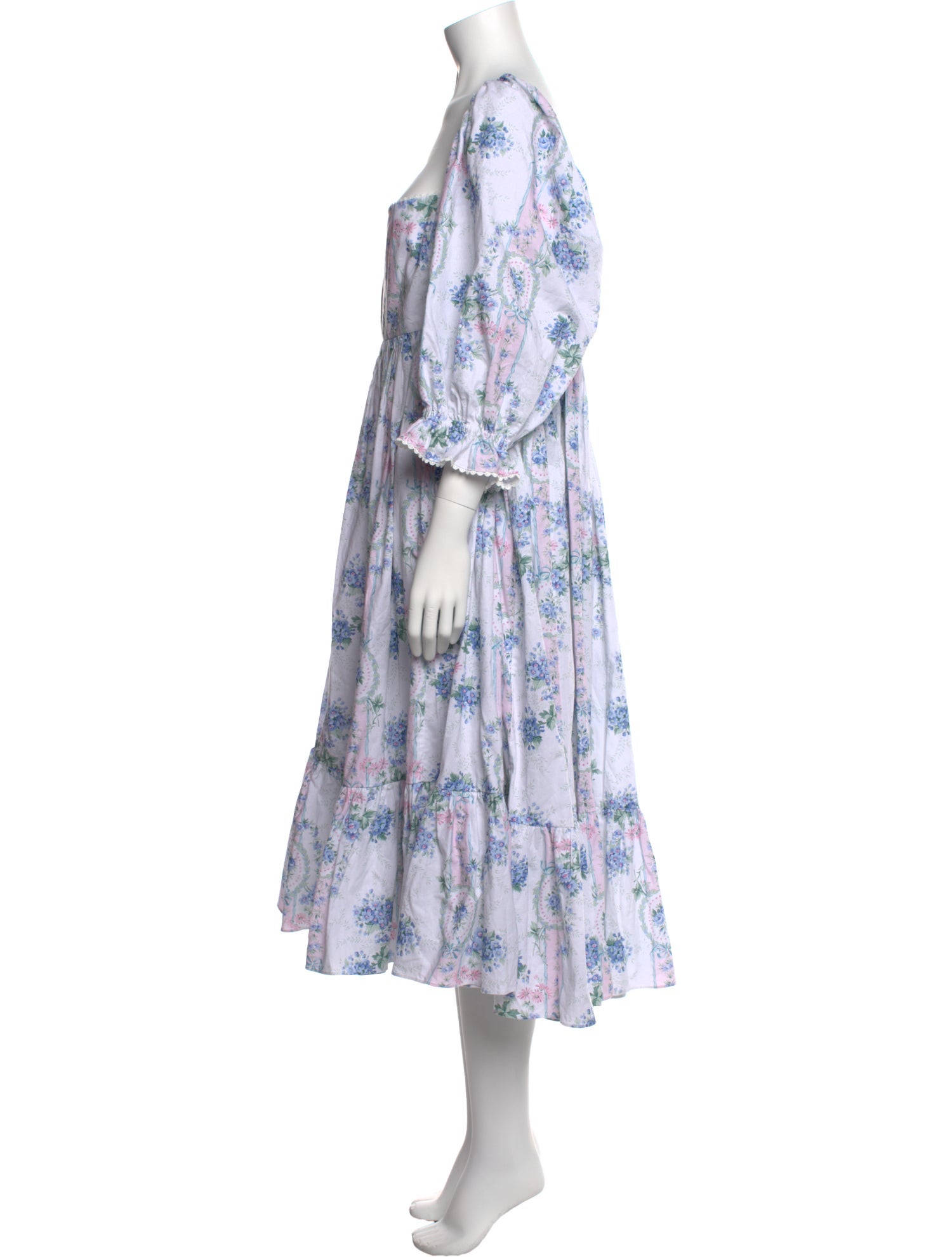 Selkie Floral Print Midi Length Dress