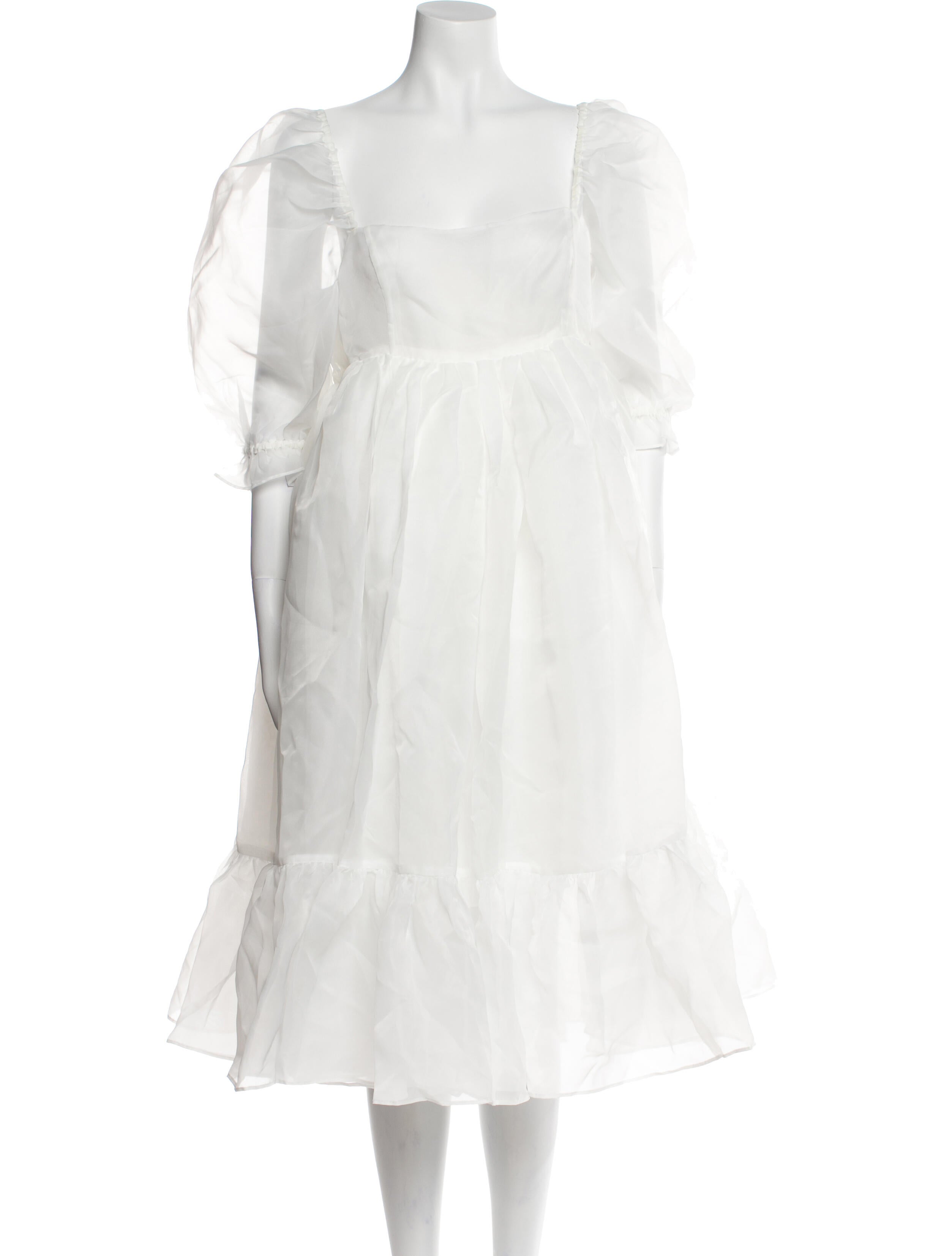 Selkie Square Neckline Midi Length Dress