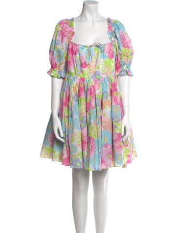 Selkie Dresses Floral Print Mini Dress XL