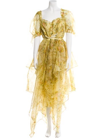 Selkie Dresses Floral Print Long Dress XXL