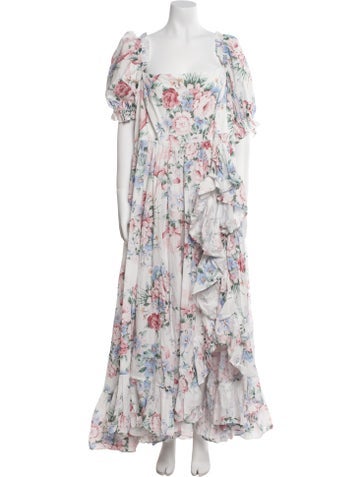 Selkie Dresses Floral Print Long Dress 4XL