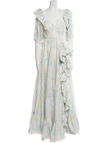 Selkie Dresses Floral Print Long Dress XL