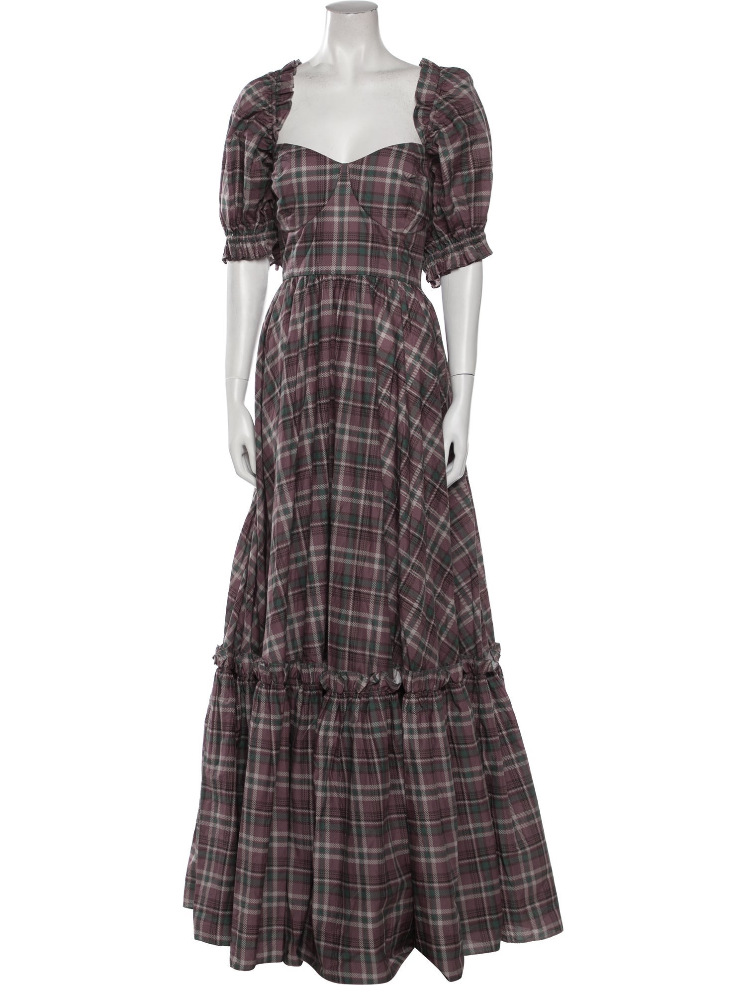 Selkie Plaid Print Long Dress