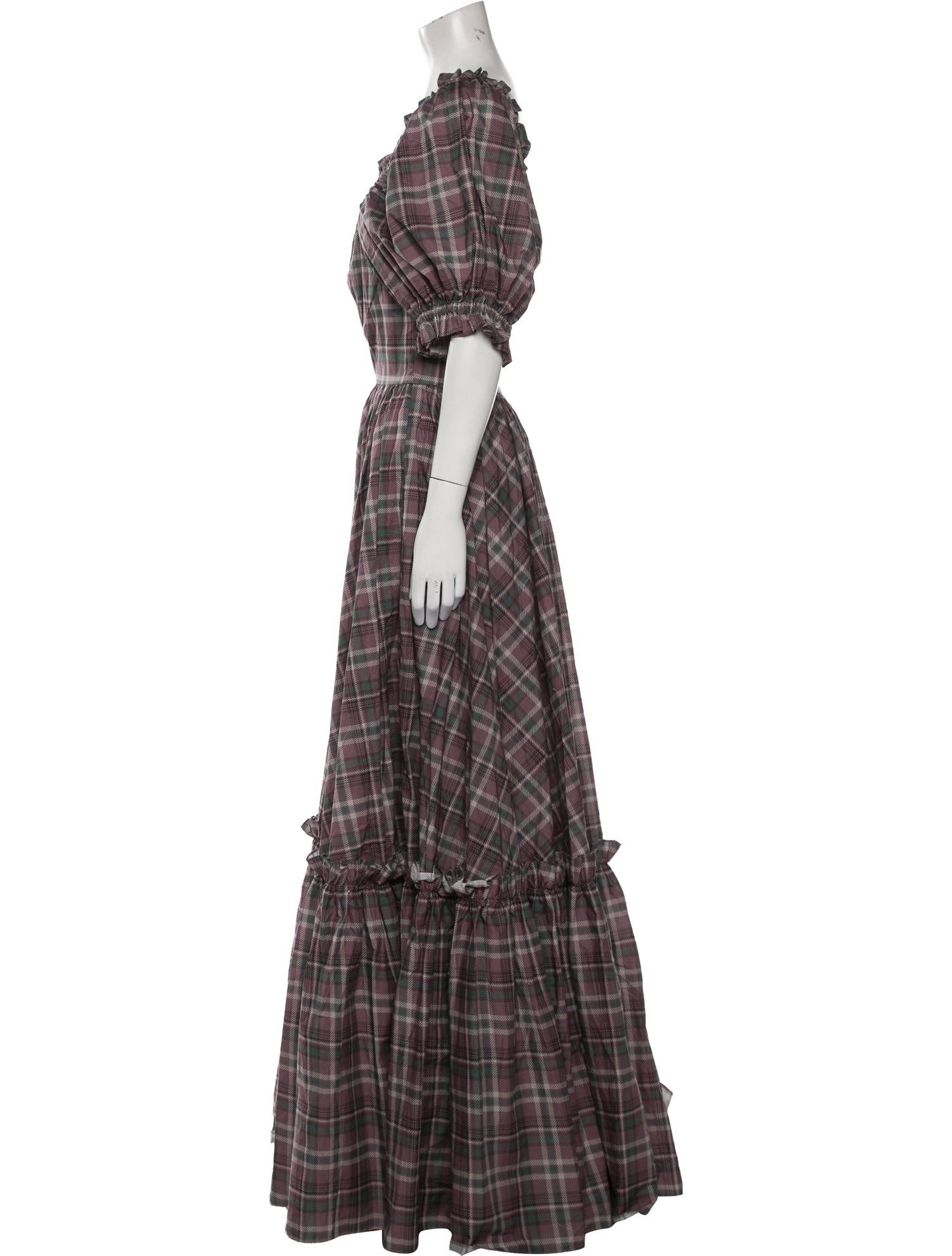 Selkie Plaid Print Long Dress