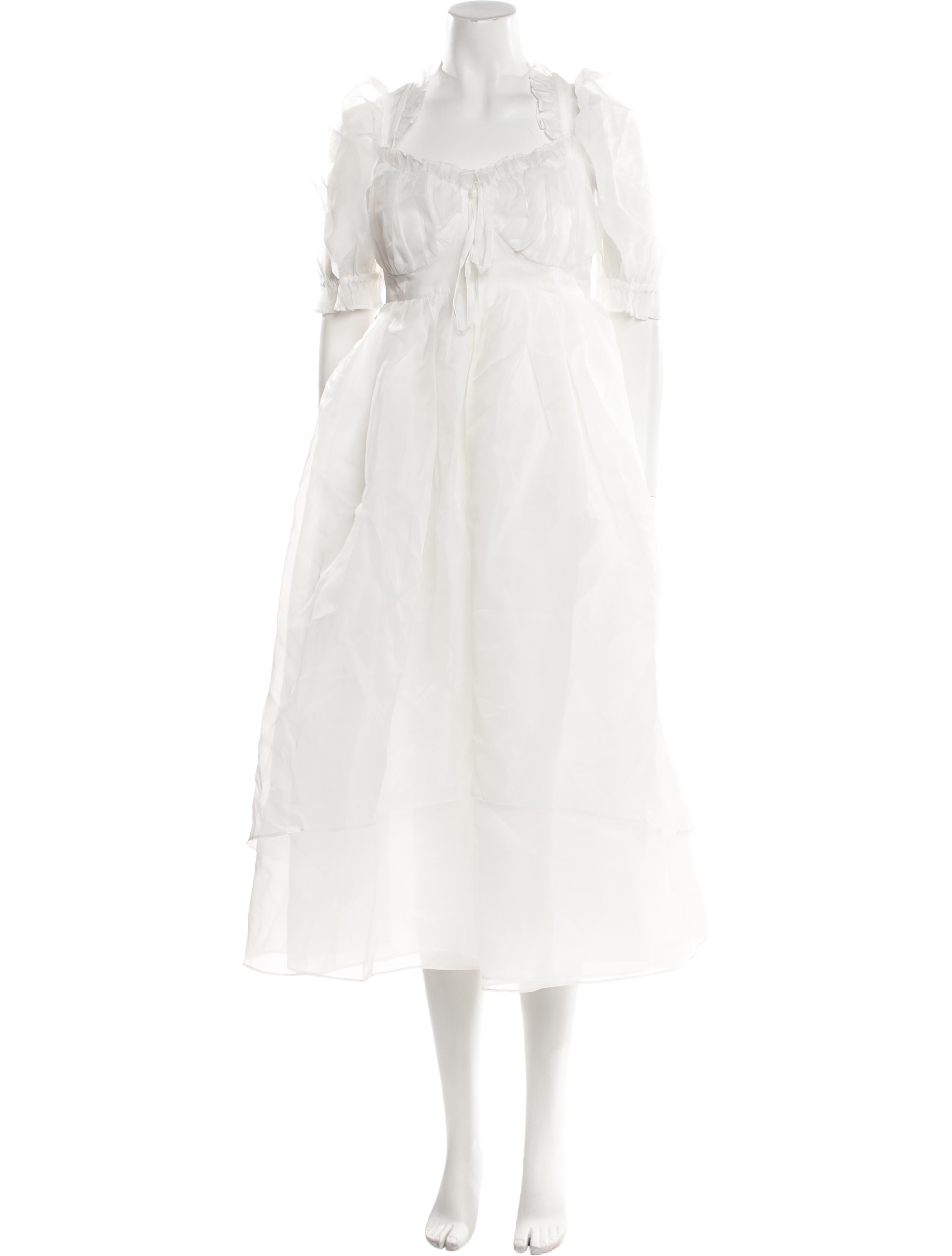 Selkie Square Neckline Midi Length Dress