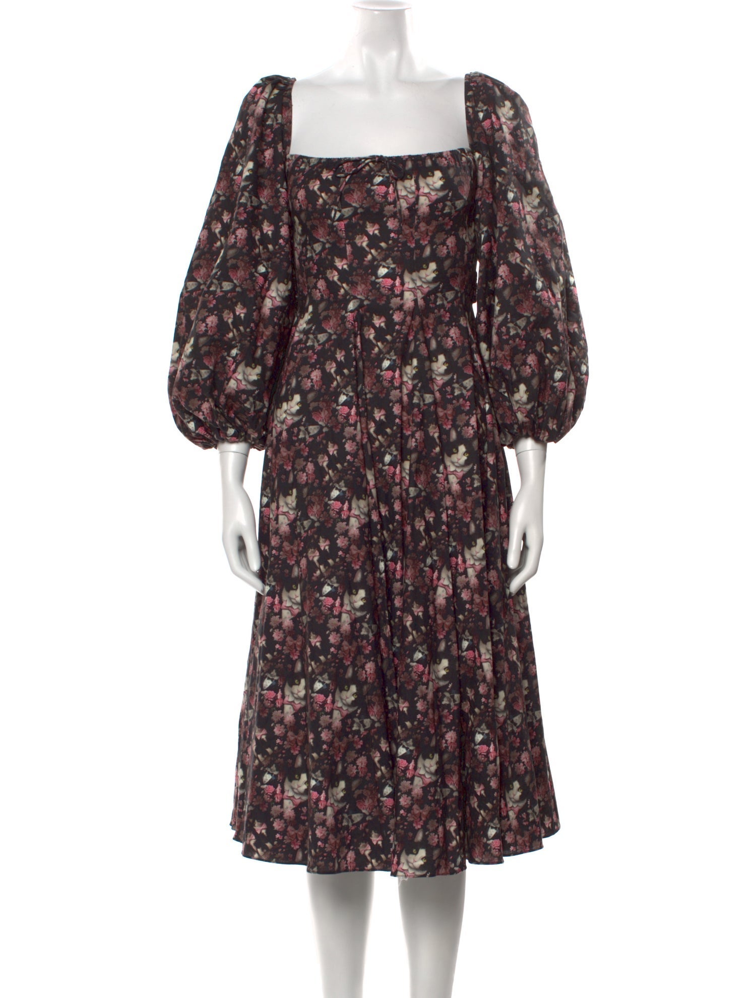 Selkie Floral Print Midi Length Dress w/ Tags