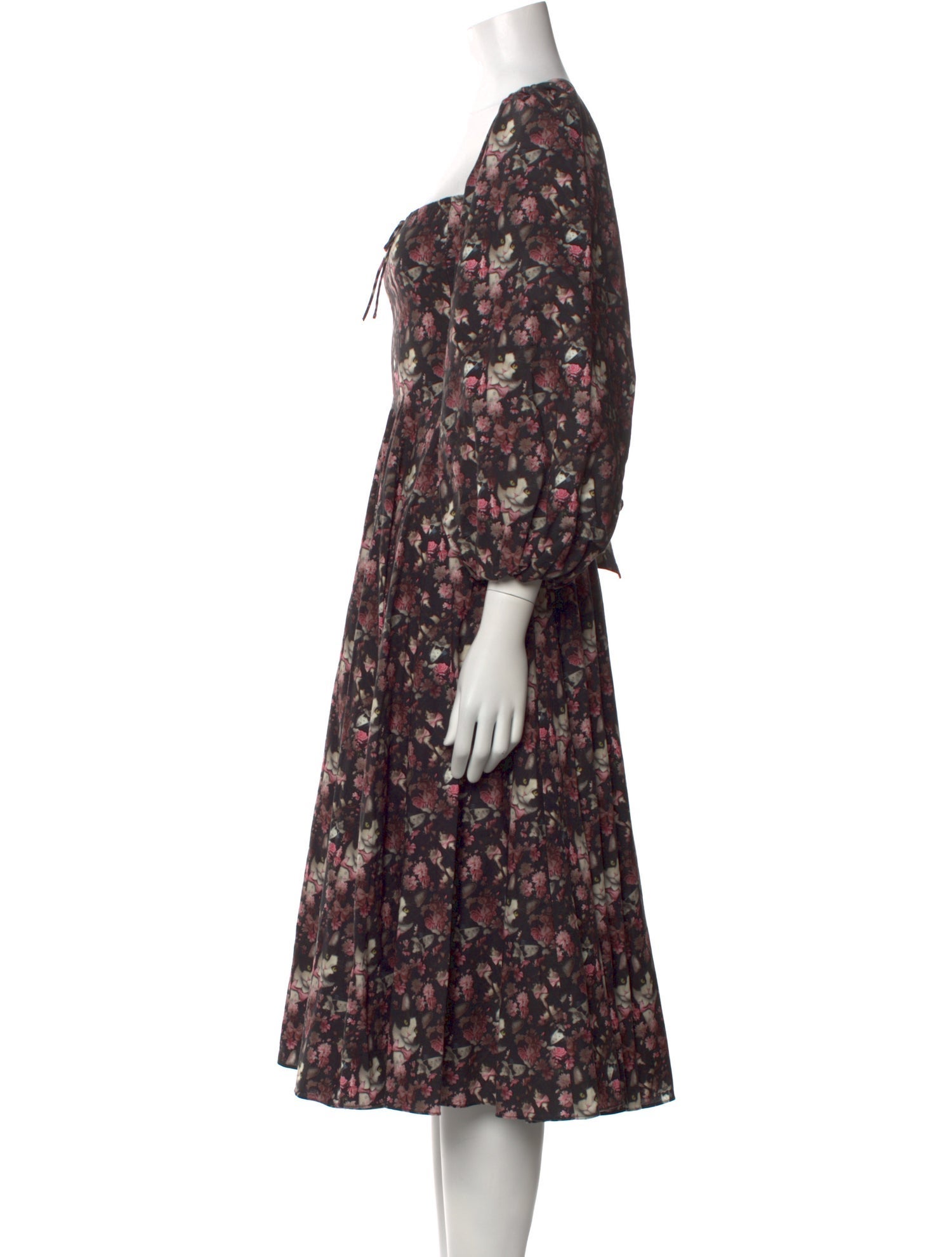 Selkie Floral Print Midi Length Dress w/ Tags