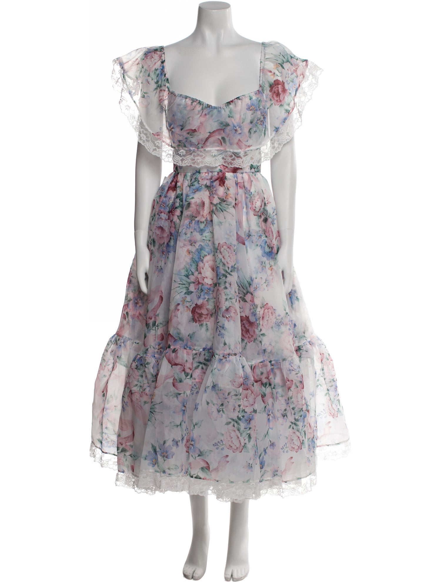 Selkie Floral Print Midi Length Dress w/ Tags