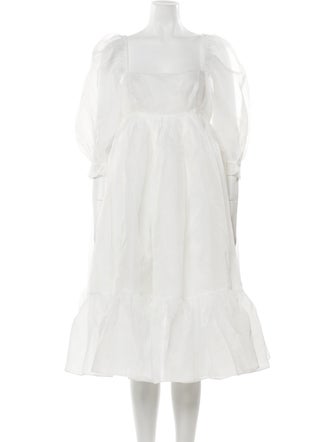 Selkie Square Neckline Knee-Length Dress