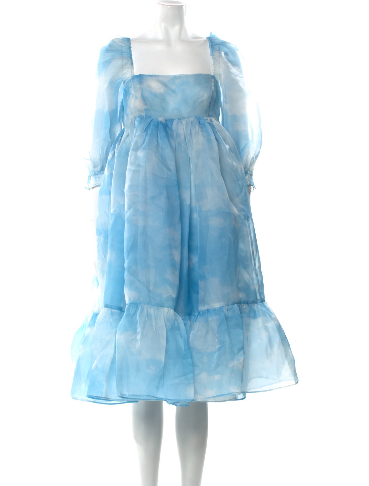 Selkie Square Neckline Knee-Length Dress