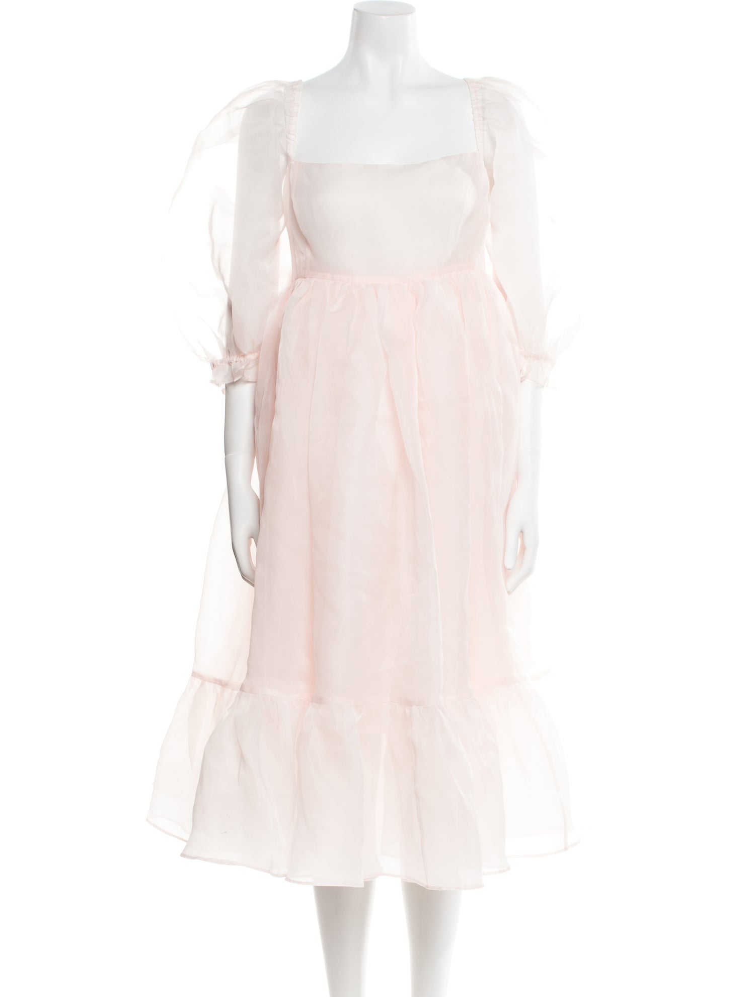 Selkie Square Neckline Knee-Length Dress