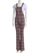 Selkie Plaid Print Square Neckline Jumpsuit