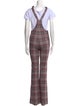 Selkie Plaid Print Square Neckline Jumpsuit