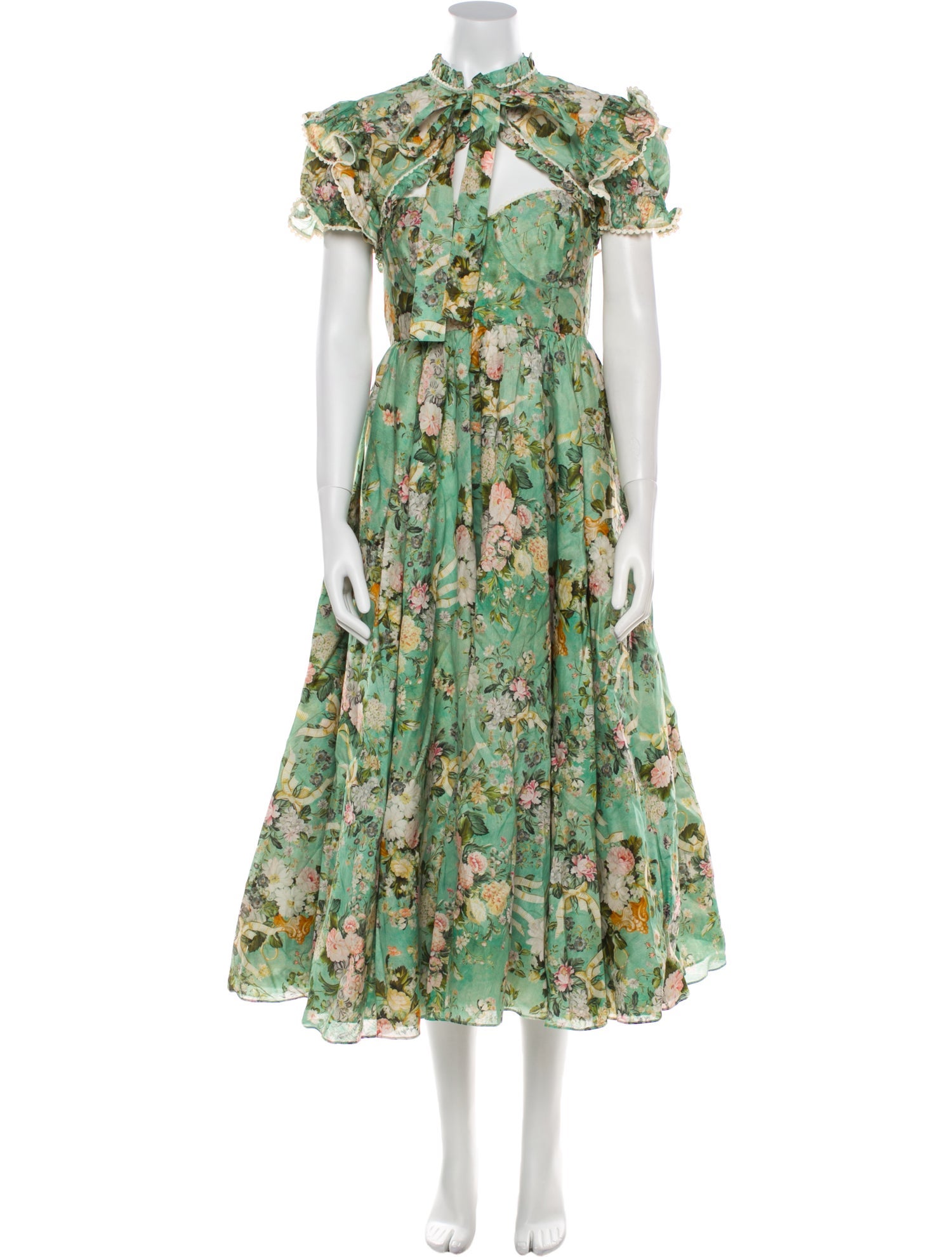 Selkie Floral Print Ruffle Embellishment Dress Set