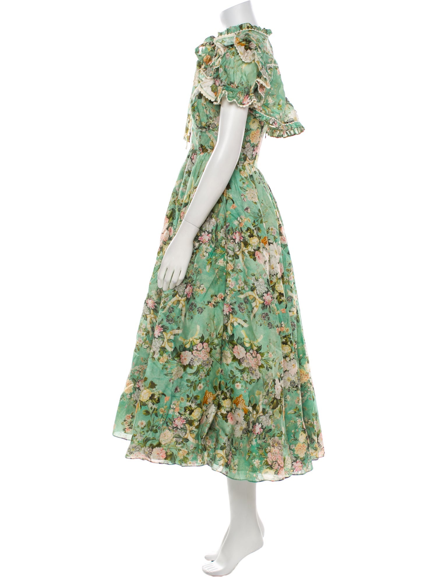 Selkie Floral Print Ruffle Embellishment Dress Set