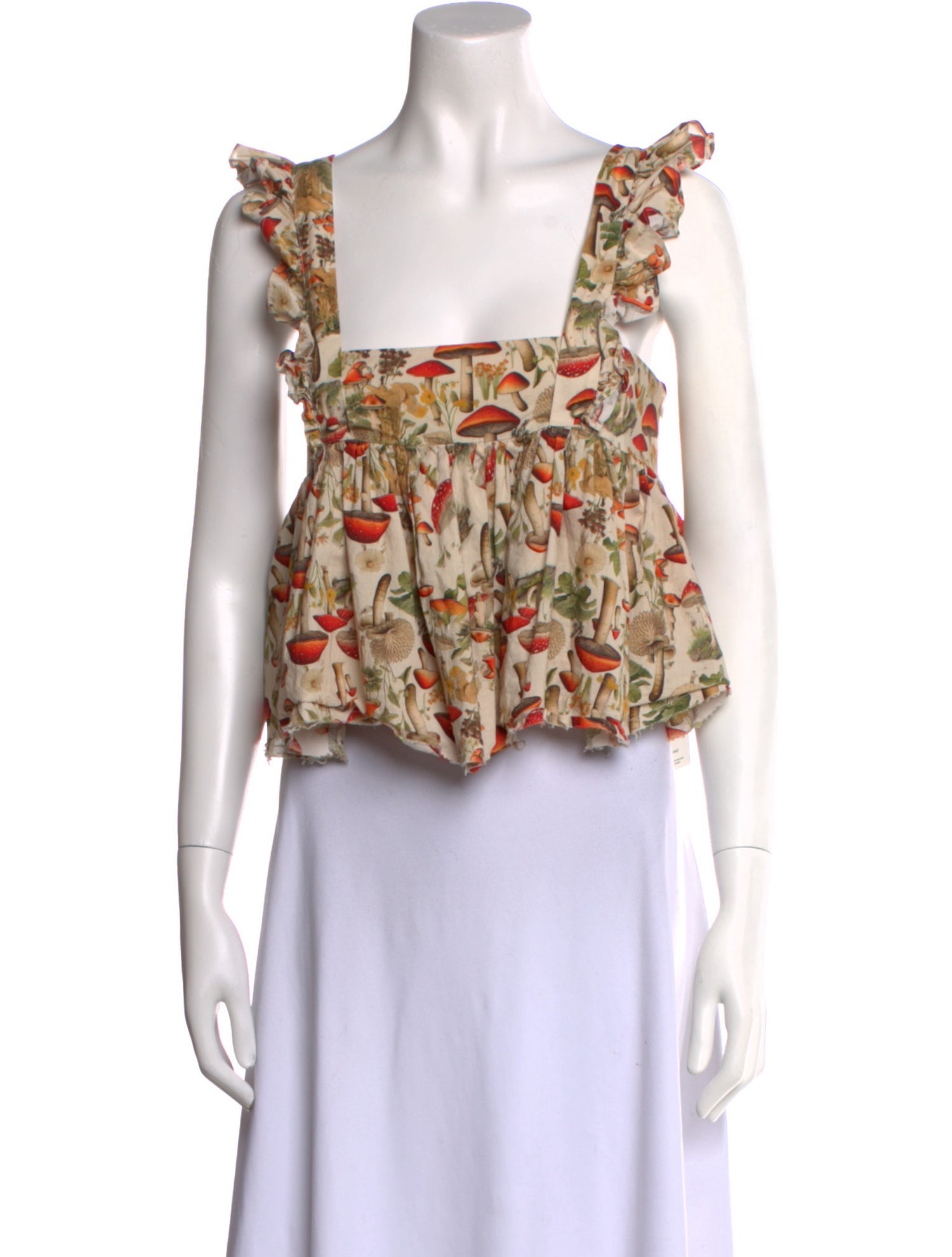 Selkie Floral Print Square Neckline Crop Top